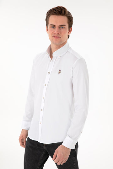 USPA Men Shirt Cedcolor Slim Full Sleeve White VR013 USPSH360 US Polo Assn.